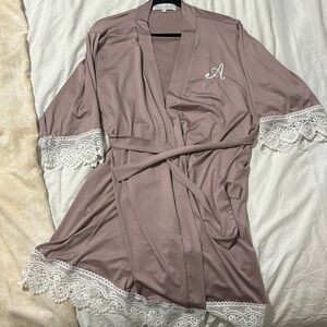 Purple embroidered robe